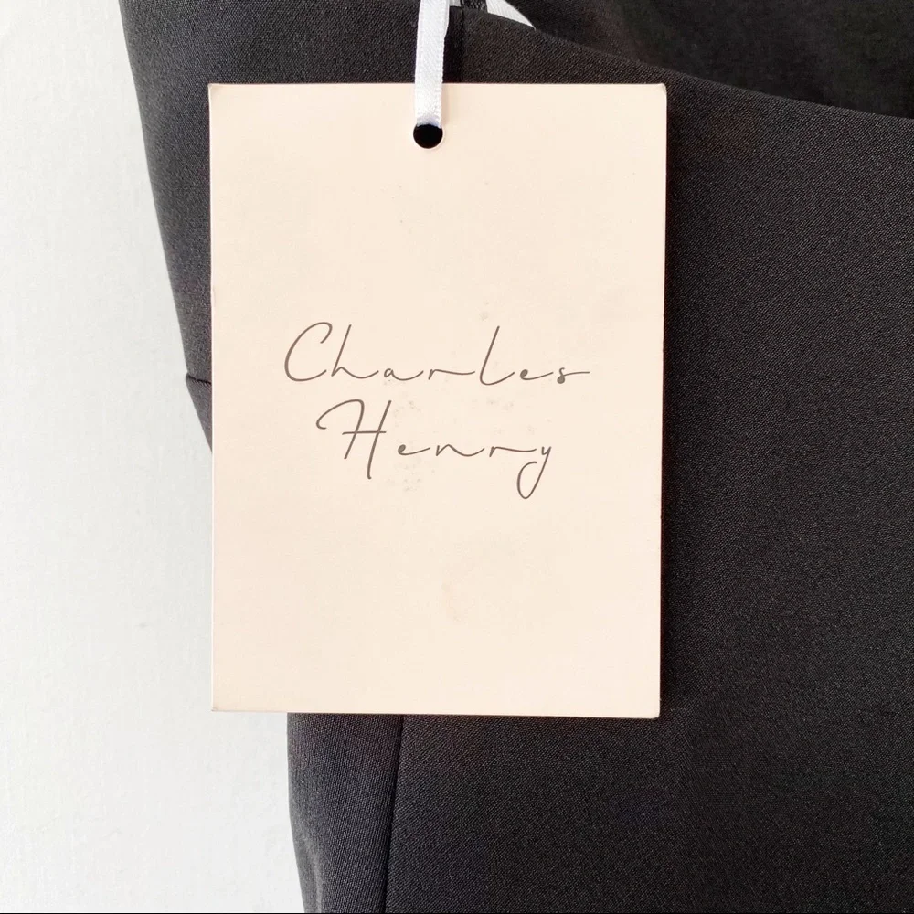 Charles Henry Black Halter Jumpsuit M ($110) As Is - Picture 4 of 6